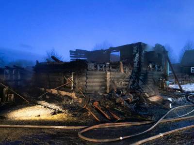 Пожилая женщина погибла в сгоревшем в Тверской области деревянном доме