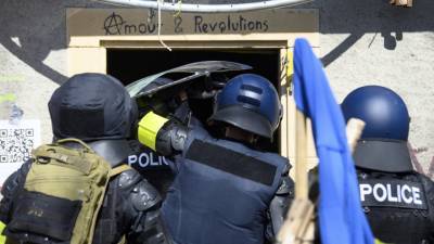 Швейцарские полицейские обстреляли протестующих и применили газ