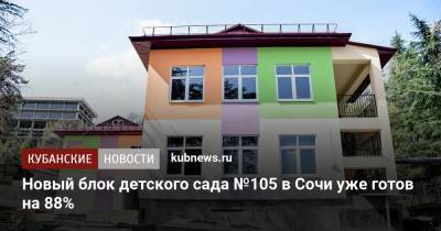 Новый блок детского сада №105 в Сочи уже готов на 88%