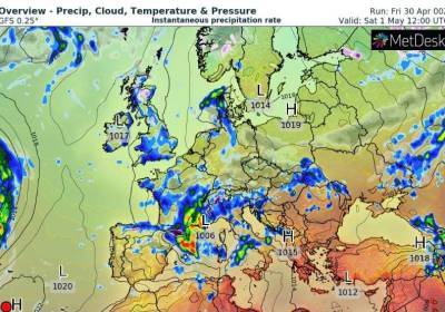 Погода 1.05.2021: В Украине будет тепло и дождливо