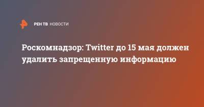 Роскомнадзор: Twitter до 15 мая должен удалить запрещенную информацию