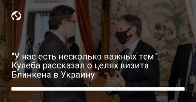 "У нас есть несколько важных тем". Кулеба рассказал о целях визита Блинкена в Украину