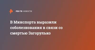 Анна Чичерова - Андрей Сильнов - В Минспорта выразили соболезнования в связи со смертью Загорулько - ren.tv