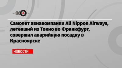 Самолет авиакомпании All Nippon Airways, летевший из Токио во Франкфурт, совершил аварийную посадку в Красноярске