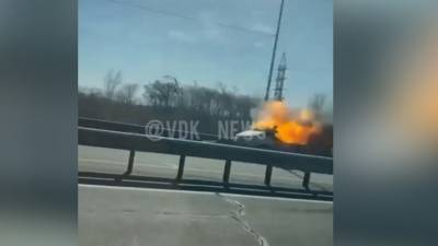 Видео из Сети. Сгорел дотла: на трассе в Приморье загорелся автомобиль