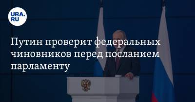 Путин проверит федеральных чиновников перед посланием парламенту