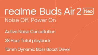 Realme готовит доступные наушники Buds Air 2 Neo