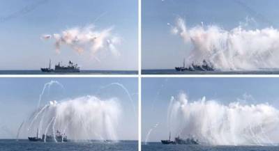 Разведывательный корабль «Симферополь» провел ракетные стрельбы в открытом море (ВИДЕО)