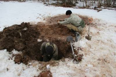 В запаханном после Тверской области нашли останки красноармейца