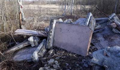 Под Псковом обнаружили свалку надгробий с воинского захоронения