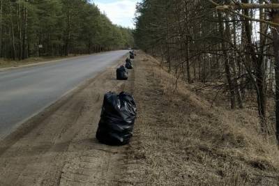 Жительница Тверской области собрала на дороге 20 мешков мусора
