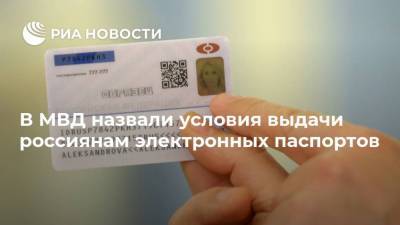 В МВД назвали условия выдачи россиянам электронных паспортов