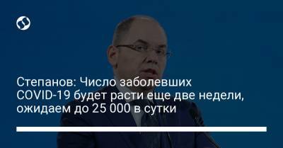 Степанов: Число заболевших COVID-19 будет расти еще две недели, ожидаем до 25 000 в сутки