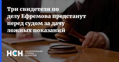 Три свидетеля по делу Ефремова предстанут перед судом за дачу ложных показаний