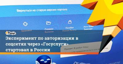 Эксперимент по авторизации в соцсетях через «Госуслуги» стартовал в России