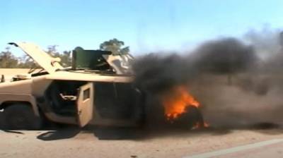 Американский броневик пытался расчистить путь: показано видео подрыва в Ираке