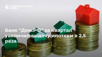 Банк "Дом.РФ" за квартал увеличил выдачу ипотеки в 2,5 раза