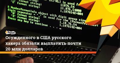 Осужденного вСША русского хакера обязали выплатить почти 20 млн долларов
