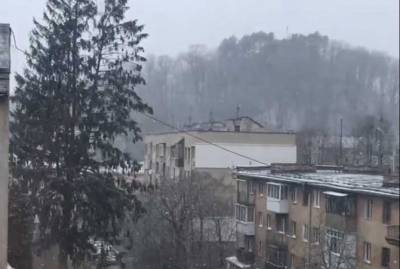 Во Львове выпал апрельский снег