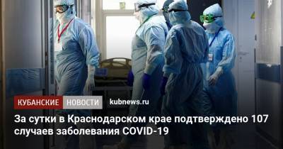 За сутки в Краснодарском крае подтверждено 107 случаев заболевания COVID-19