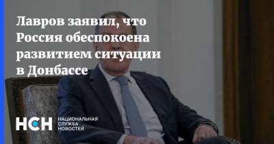 Лавров заявил, что Россия обеспокоена развитием ситуации в Донбассе