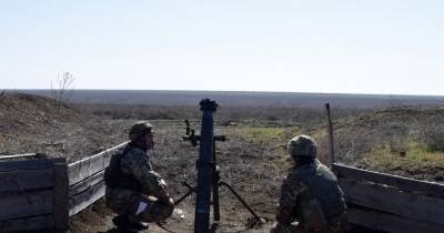 Украинские минометчики провели военные учения в зоне ООС: фото