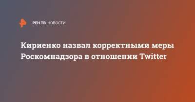 Кириенко назвал корректными меры Роскомнадзора в отношении Twitter