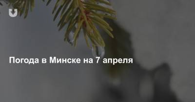 Погода в Минске на 7 апреля - news.tut.by - Минск - Минская обл.