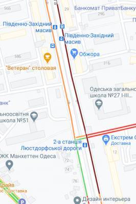 Пробки в Одессе утром 7 апреля сковали некоторые ключевые дороги города (карта)