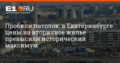 Пробили потолок: в Екатеринбурге цены на вторичное жилье превысили исторический максимум