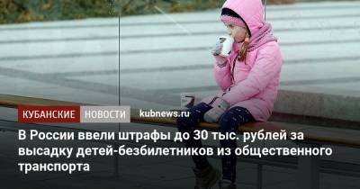В России ввели штрафы до 30 тыс. рублей за высадку детей-безбилетников из общественного транспорта