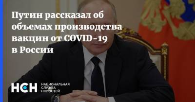Путин рассказал об объемах производства вакцин от COVID-19 в России