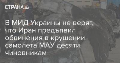 В МИД Украины не верят, что Иран предъявил обвинения в крушении самолета МАУ десяти чиновникам