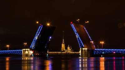 На Дворцовом мосту появится лазерная проекция портрета Гагарина 12 апреля
