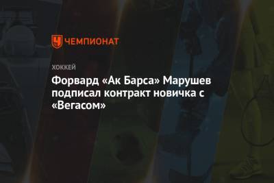 Форвард «Ак Барса» Марушев подписал контракт новичка с «Вегасом»