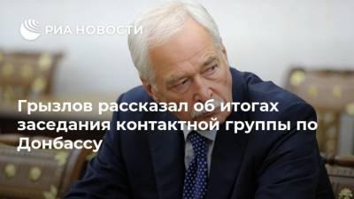 Грызлов рассказал об итогах заседания контактной группы по Донбассу