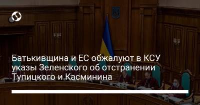 Батькивщина и ЕС обжалуют в КСУ указы Зеленского об отстранении Тупицкого и Касминина