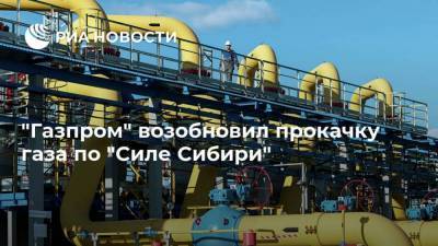 "Газпром" возобновил прокачку газа по "Силе Сибири"