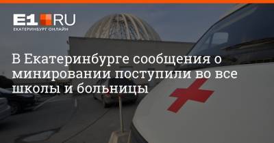 В Екатеринбурге сообщения о минировании поступили во все школы и больницы