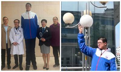 14-летний китаец попал в Книгу рекордов Гиннесса, благодаря огромному росту