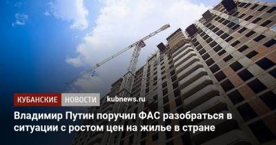 Владимир Путин поручил ФАС разобраться в ситуации с ростом цен на жилье в стране