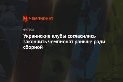 Украинские клубы согласились закончить чемпионат раньше ради сборной