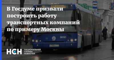 В Госдуме призвали построить работу транспортных компаний по примеру Москвы