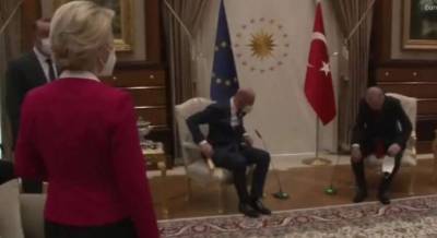 В Брюсселе на высшей встрече глав ЕС с Эрдоганом произошел конфуз: женщине не дали сесть (ВИДЕО)