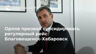 Орлов призвал субсидировать регулярный рейс Благовещенск-Хабаровск
