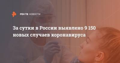За сутки в России выявлено 9 150 новых случаев коронавируса
