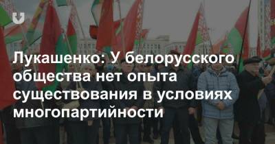 Лукашенко: У белорусского общества нет опыта существования в условиях многопартийности