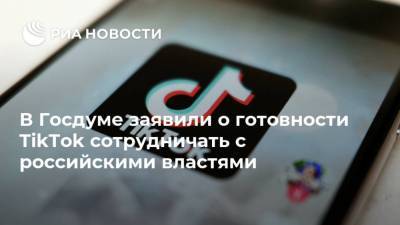 В Госдуме заявили о готовности TikTok сотрудничать с российскими властями