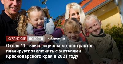 Около 11 тысяч социальных контрактов планируют заключить с жителями Краснодарского края в 2021 году