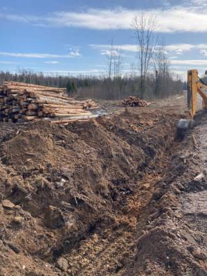 Дорожники ликвидировали незаконные съезды к поваленному лесу в Волховском районе
